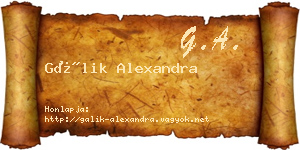 Gálik Alexandra névjegykártya