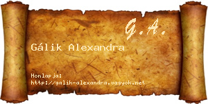 Gálik Alexandra névjegykártya